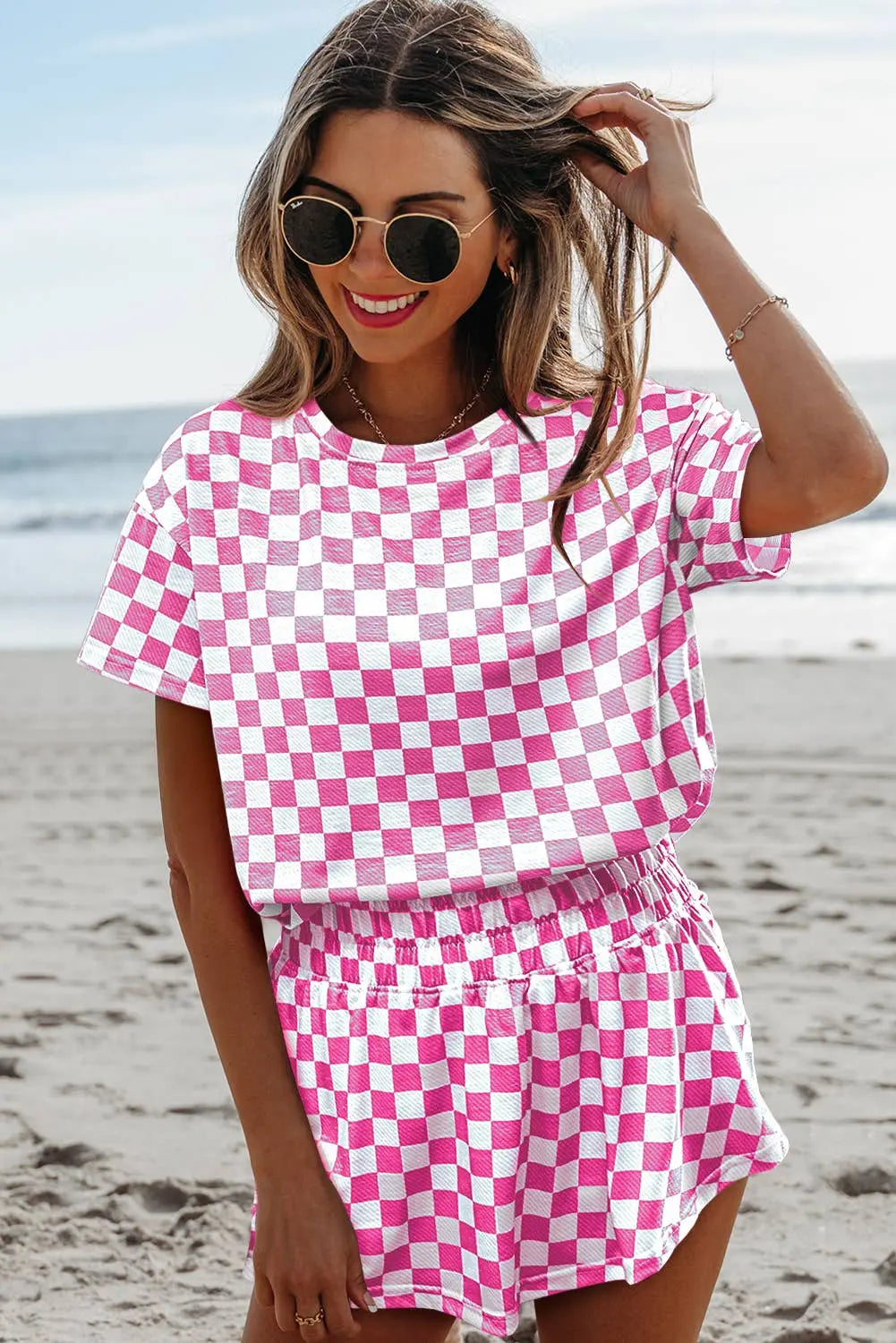 Checkerboard Top & High Waist Skorts 2 Piece Set | S-XL Aapparella