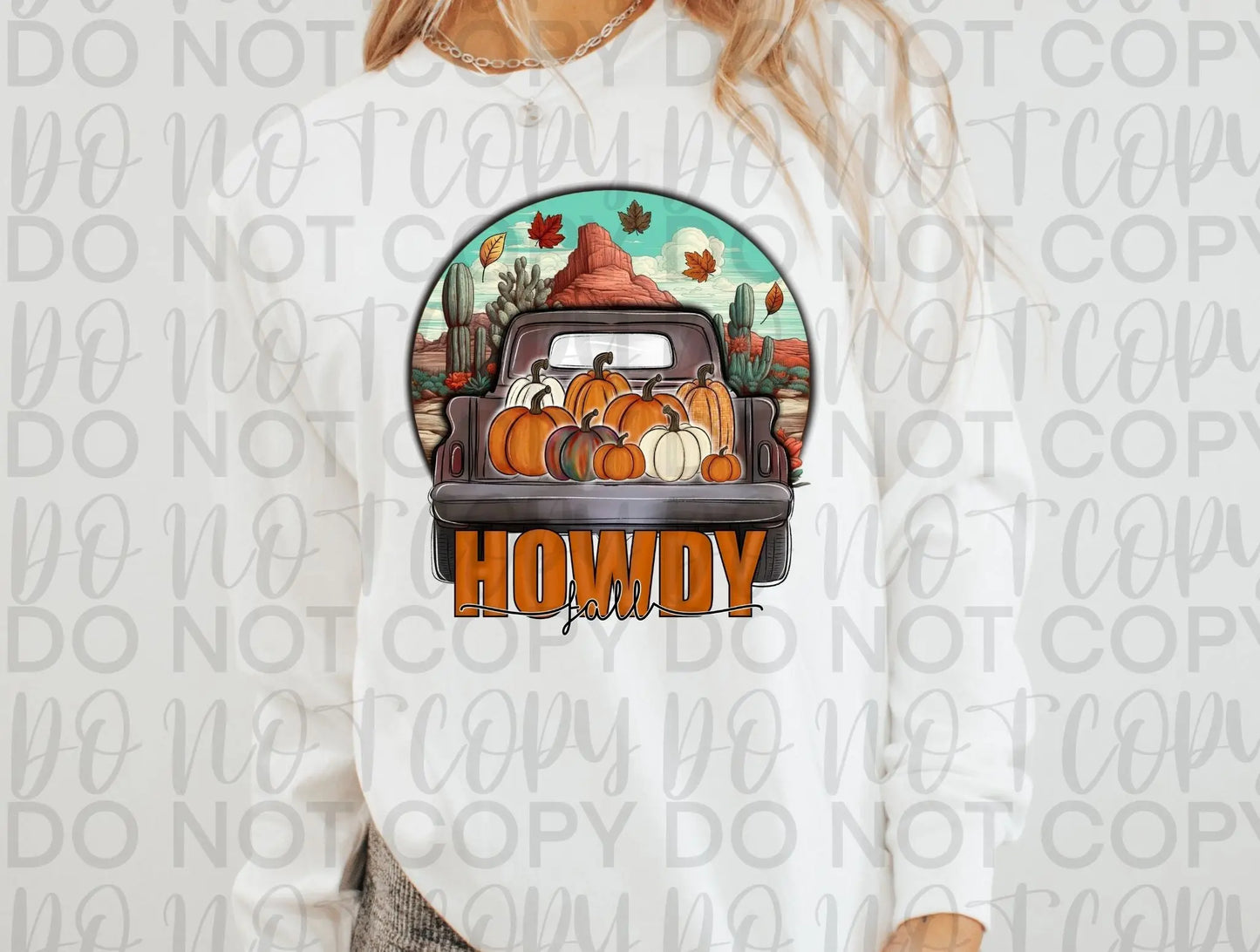 Howdy fall pumpkin in truck - Branded By Barta