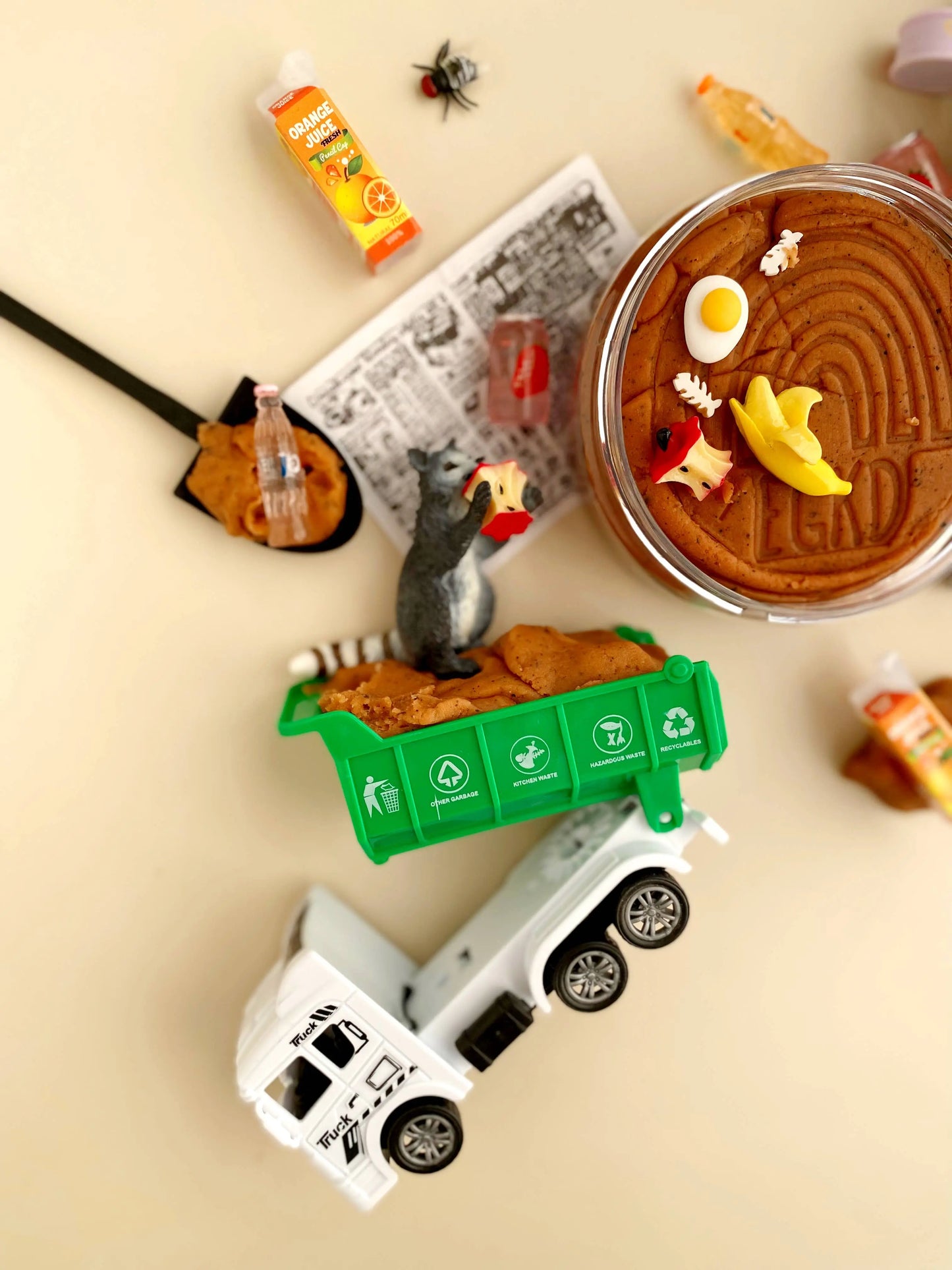 Garbage KidDough Play Kit Earth Grown KidDoughs (KidDoughs by EGKD)