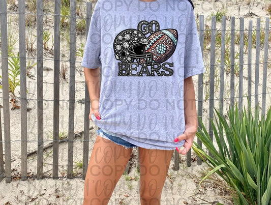 Go Bears Rhinestone Football - Branded By Barta