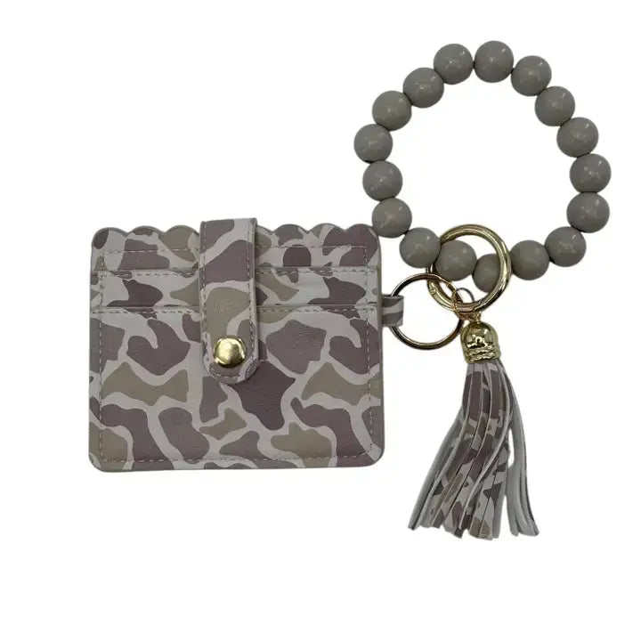Beaded Wristlet ID Wallet light Camo Girlie Girl Originals