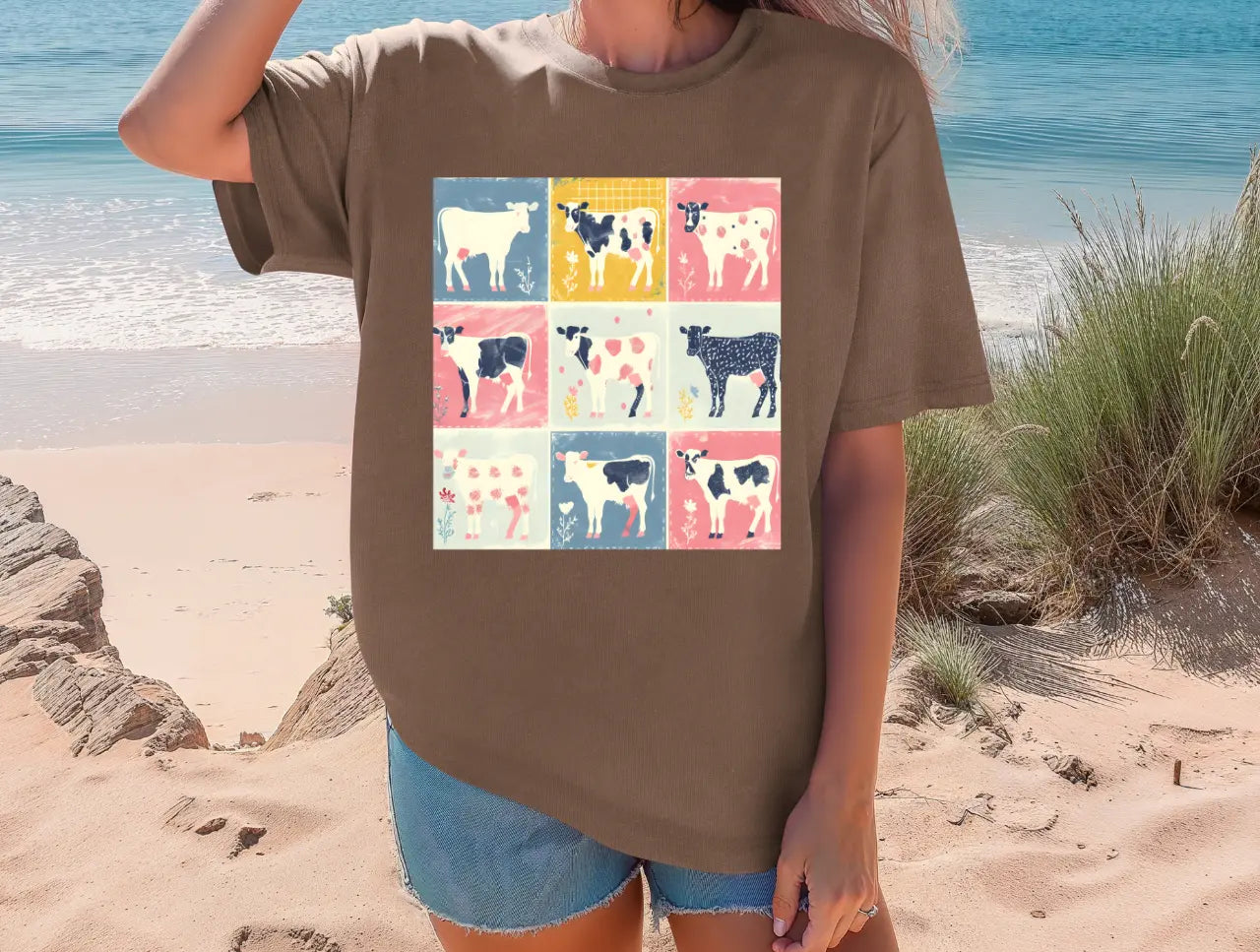 Retro Boho Cow