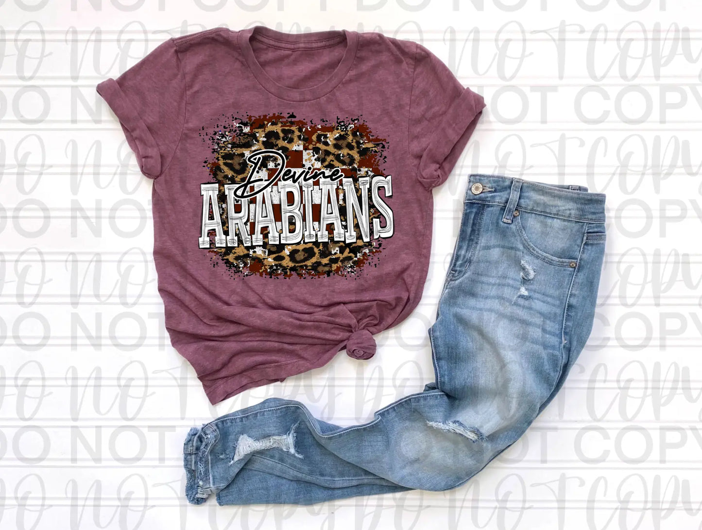 Arabians Maroon And Cheetah Tee - Branded By Barta