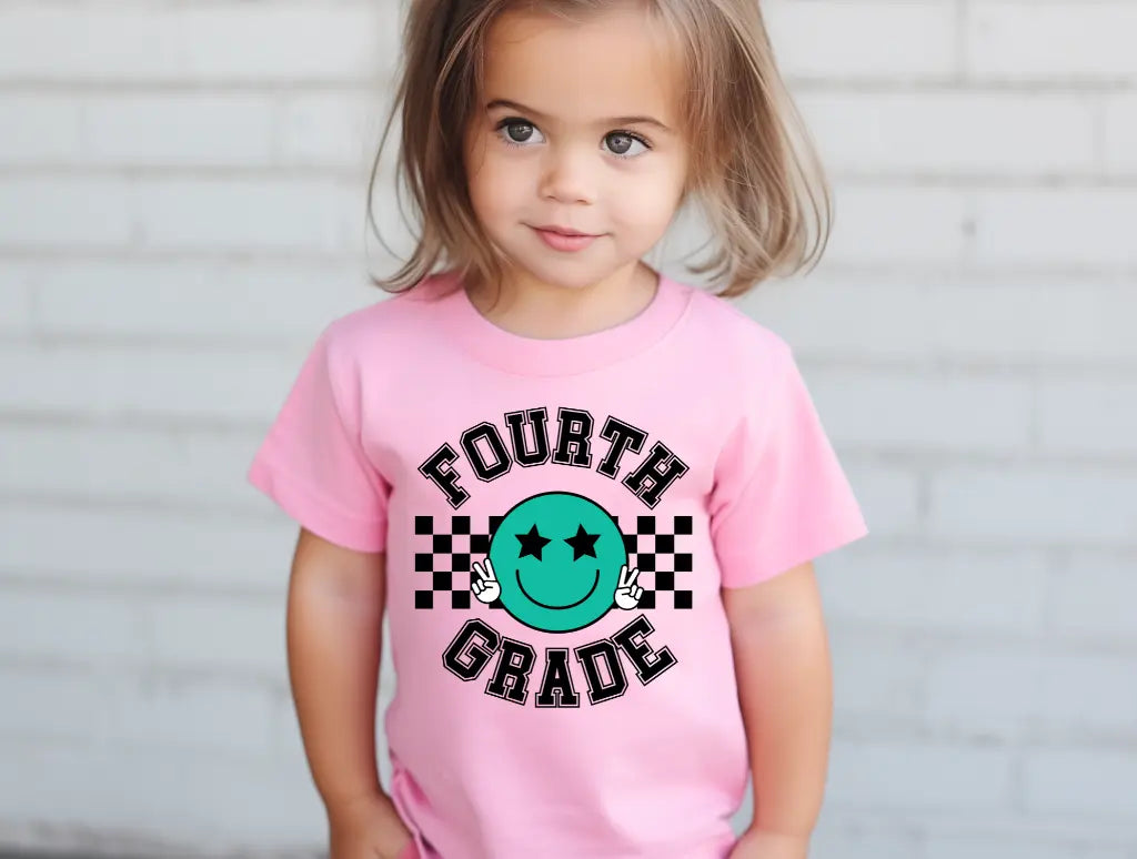 Fourth Grade Smiley Teal brandedbybarta