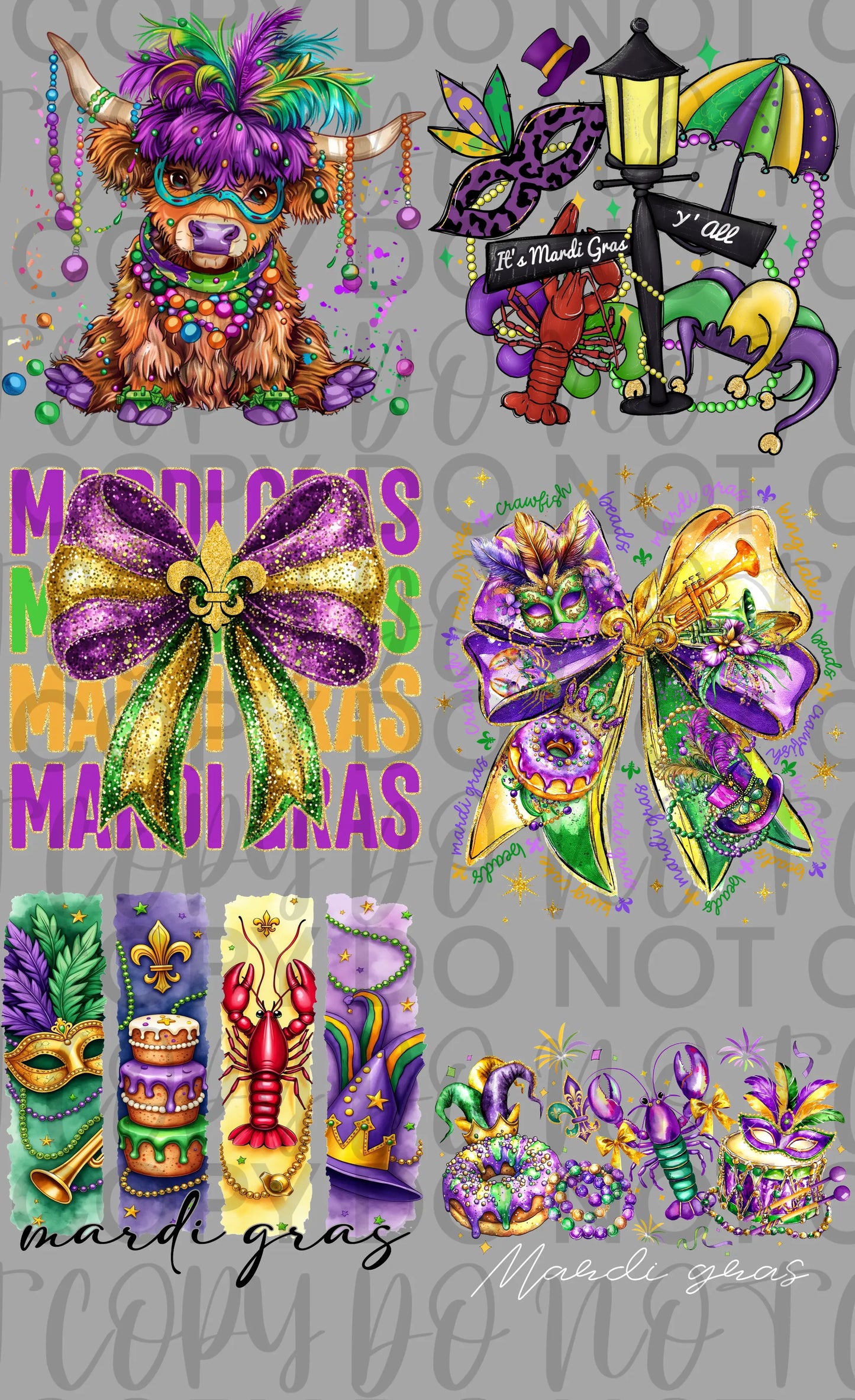 Mardi Gras Premade Gang Sheet - Branded By Barta