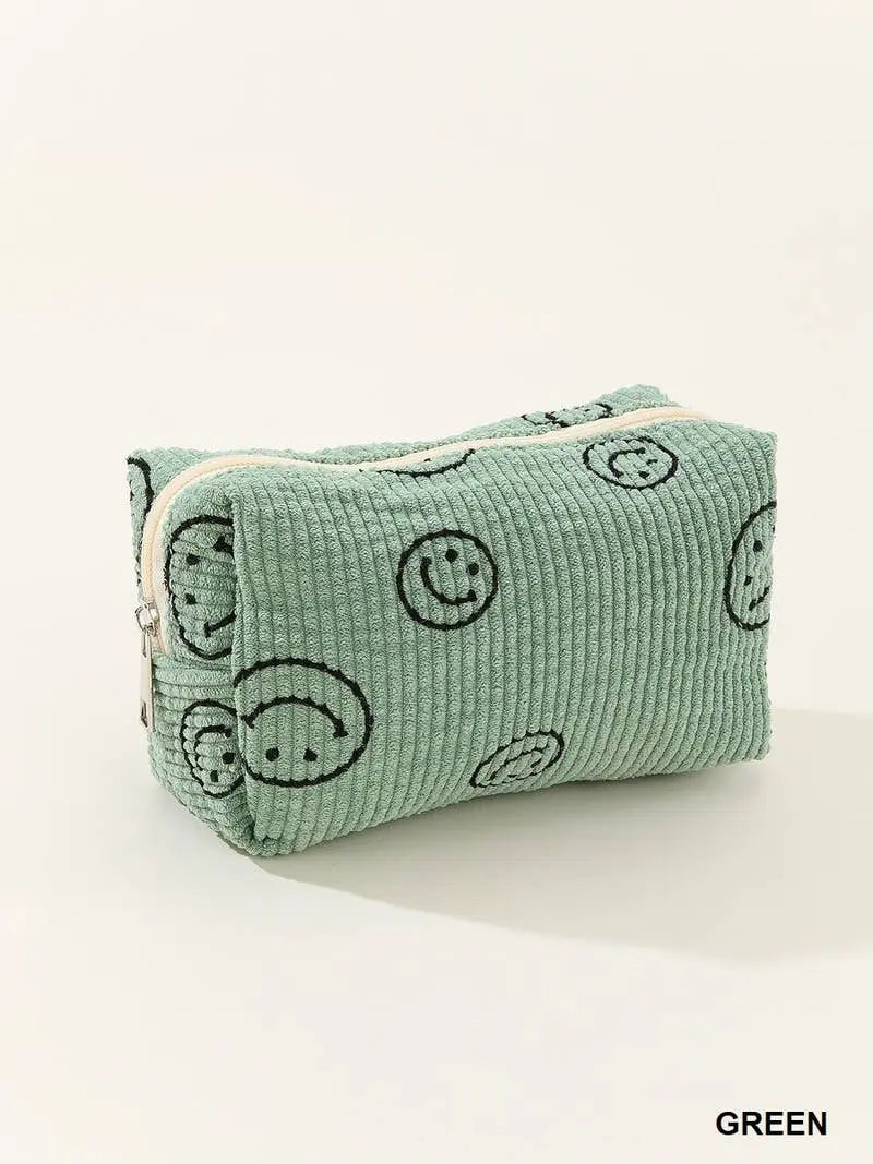 Corduroy Cosmetic Pouch Bag - Branded By Barta