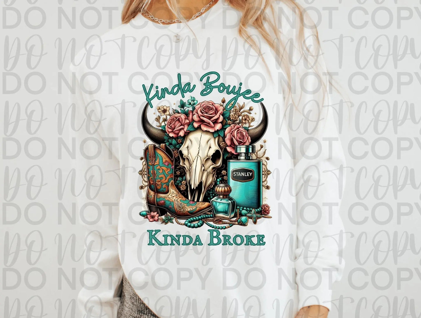 Kinda boujee boots, skull turquoise - Branded By Barta