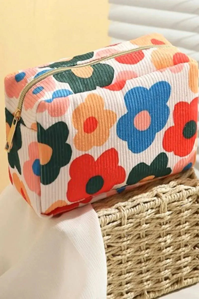 Corduroy Cosmetic Pouch Bag - Branded By Barta