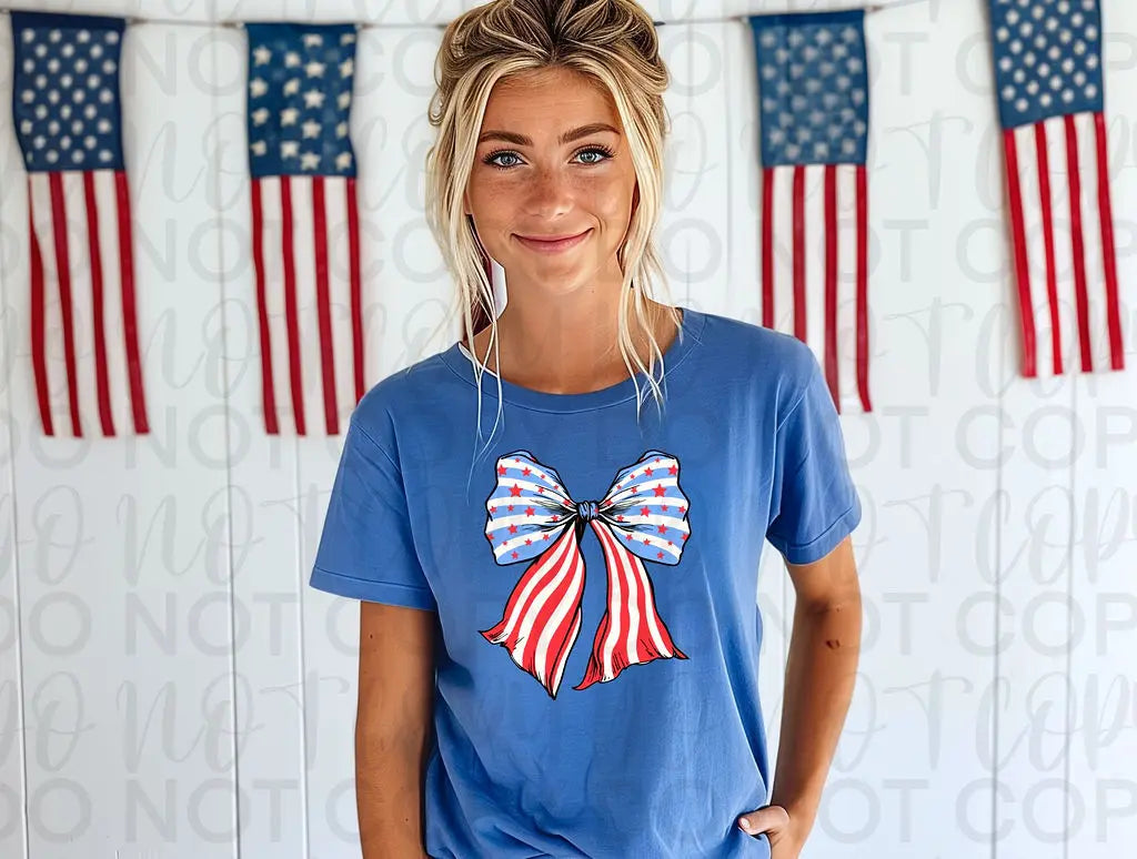 Red White Blue Bow 2 - Branded By Barta