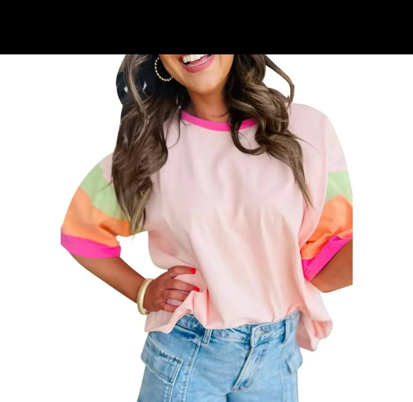 Oversized Color Block T-Shirt Branded By Barta