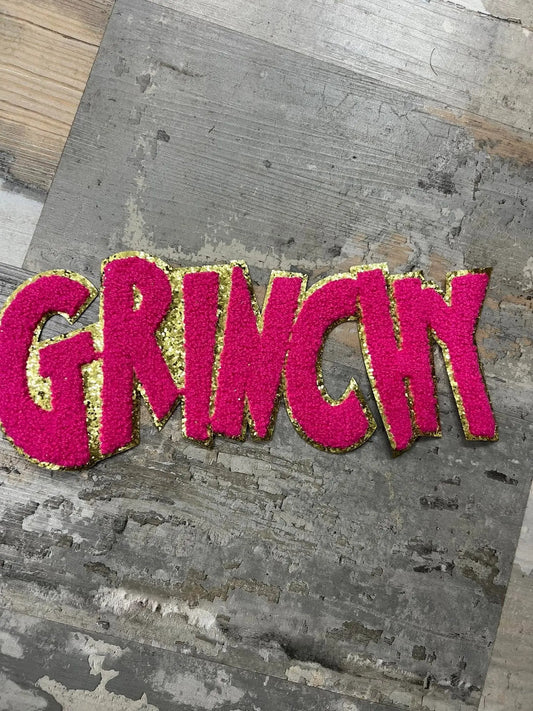 Pink Grinchy Chenille Patch - Branded By Barta