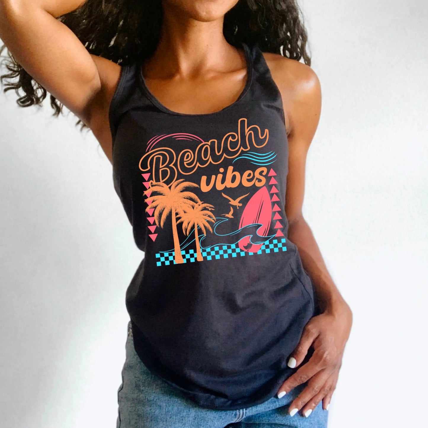 Beach vibes with blue checkered - Branded By Barta