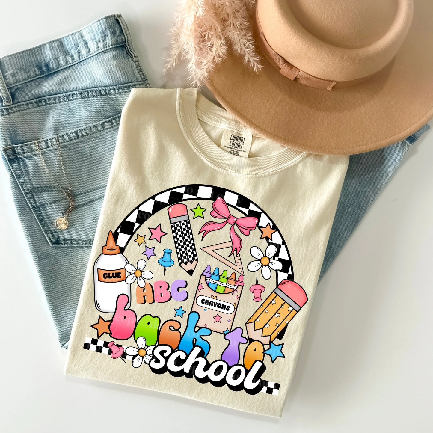 Back to school checkered circle - Branded By Barta