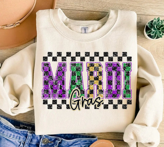 Mardi Gras checkered - Branded By Barta