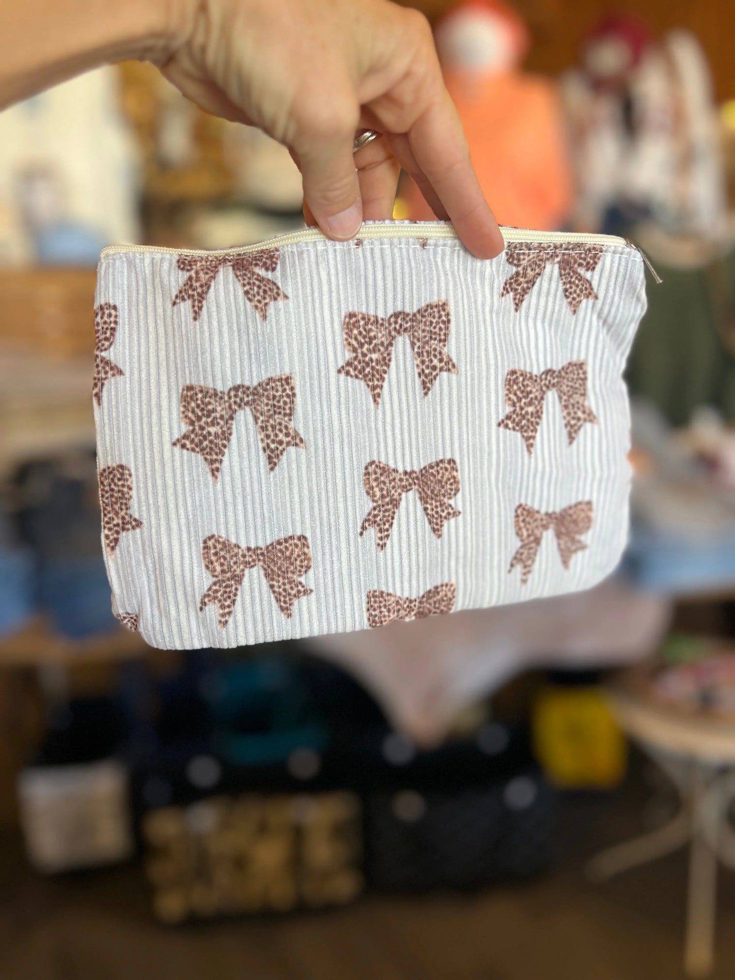 Leopard Bow Pattern Makeup Bag Branded By Barta