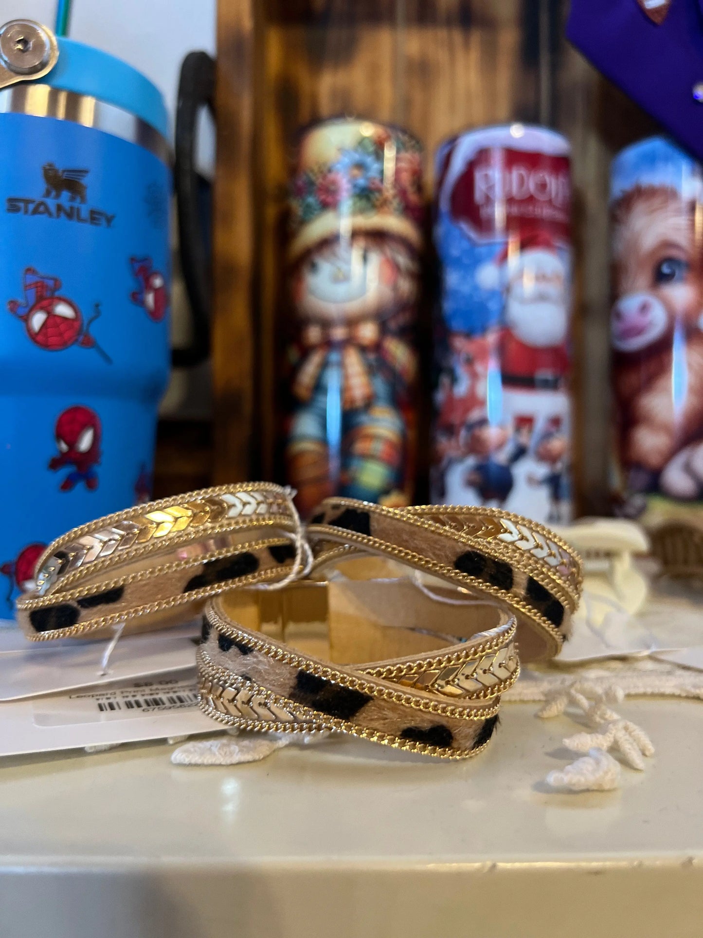 Leopard Print Magnetic Bracelet Branded By Barta