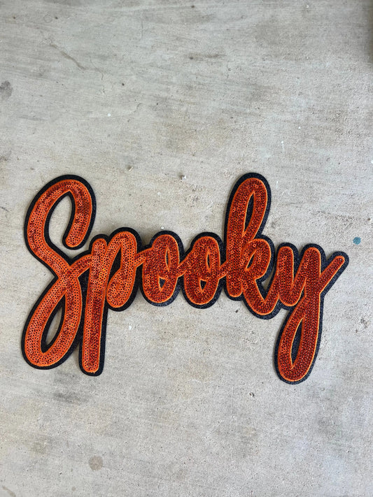 Spooky Sequin Orange Patch brandedbybarta