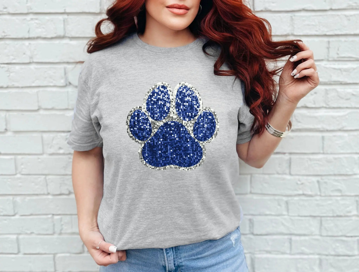 Bulldog Paw Blue Glitter brandedbybarta