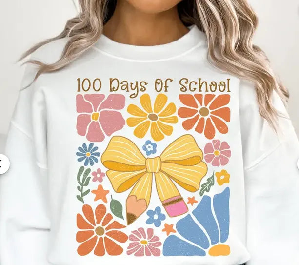 100 Days Floral Pencil Bow Tee