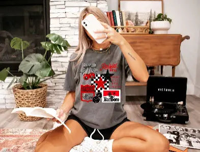 Raisin Hell Western Collage CC Pepper- Graphic Tee