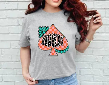 Howdy Pink Spade CC Gray- Graphic Tee - Branded By Barta