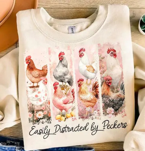 Easily Distracted By Peckers - Branded By Barta