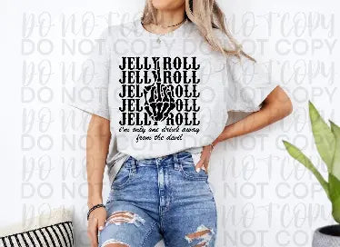 Jelly Roll Stacked- CC White- Graphic Tee Branded By Barta