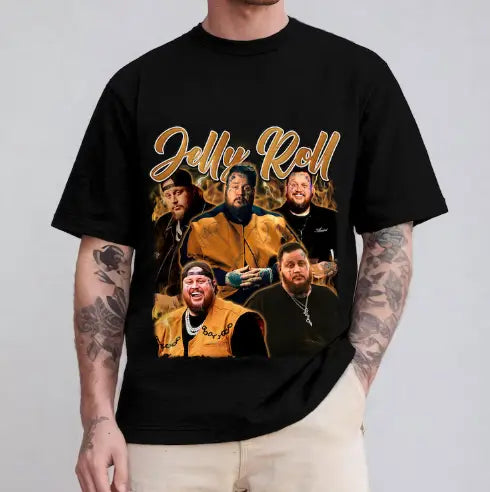 Jelly Roll- Black CC- Graphic Tee Branded By Barta