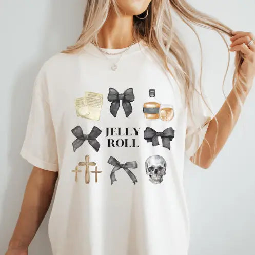 Jelly Roll Coquette Collage- White CC- Graphic Tee Branded By Barta