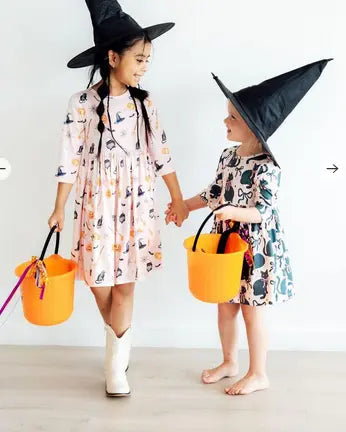 Hey Boo 3/4 Sleeve Pocket Twirl Dress Branded By Barta