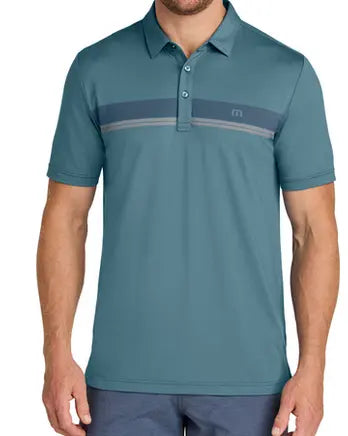 TravisMathew Glenview Stripe Polo Stellar Blue Branded By Barta