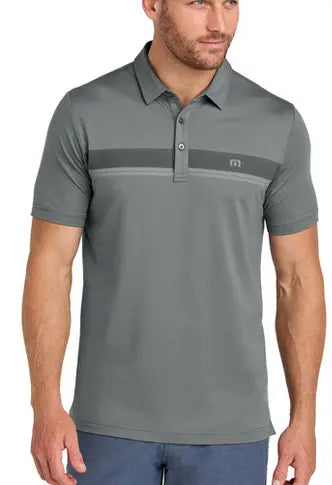 TravisMathew Glenview Stripe Polo Quiet Shade Grey Branded By Barta