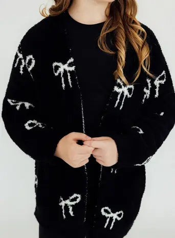 Coconut Bow Cozy Cardigan Rufflеѕ & Bоwtіеѕ - Affordable Boys & Girls Clothing
