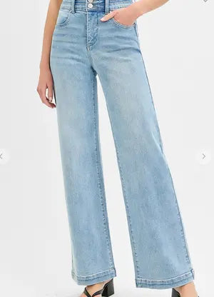 Tummy Control Elastic High Rise Wide Double Waist Branded By Barta