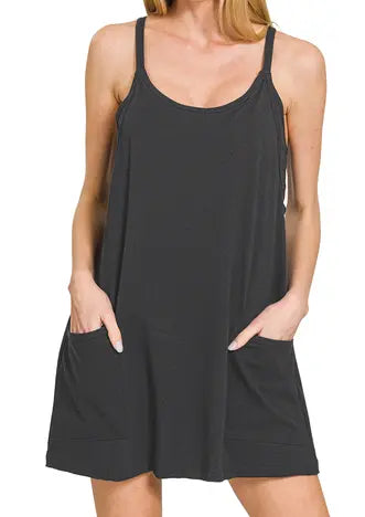 Mini Dress W/ Built In Romper Branded By Barta