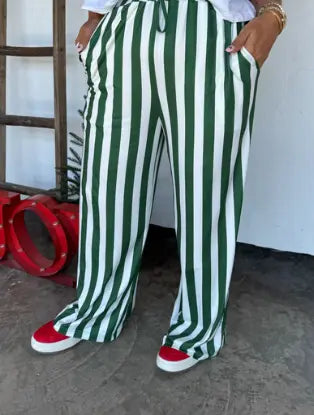 CHRISTMAS VERTICAL VIBES STRIPE PANTS Branded By Barta