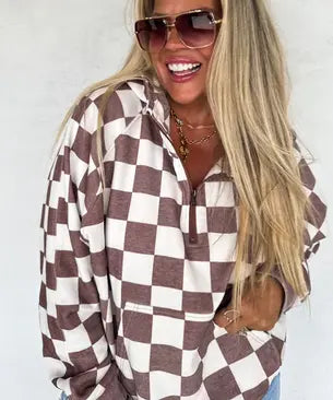 CAMO & CHECKER EASY DOES IT PULLOVER Branded By Barta