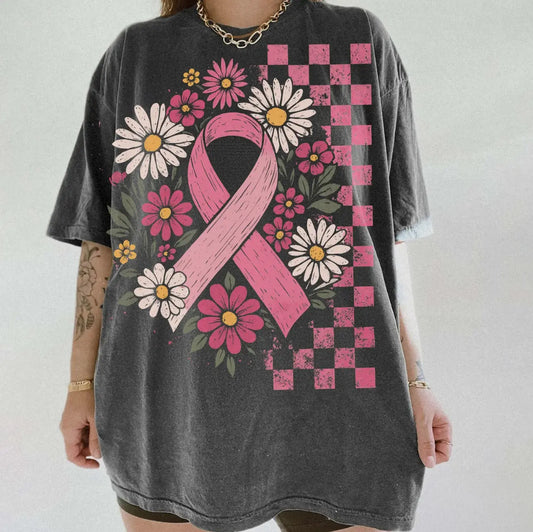 Breast Cancer Floral Ribbon brandedbybarta