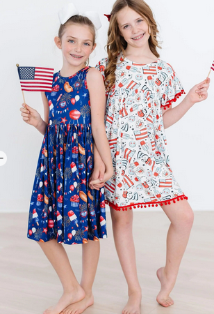 Star Spangled Cutie Pom Pom Dress