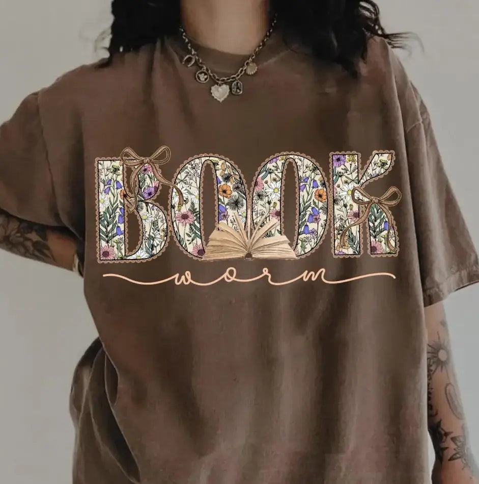 Boho Wildflower Bookworm brandedbybarta