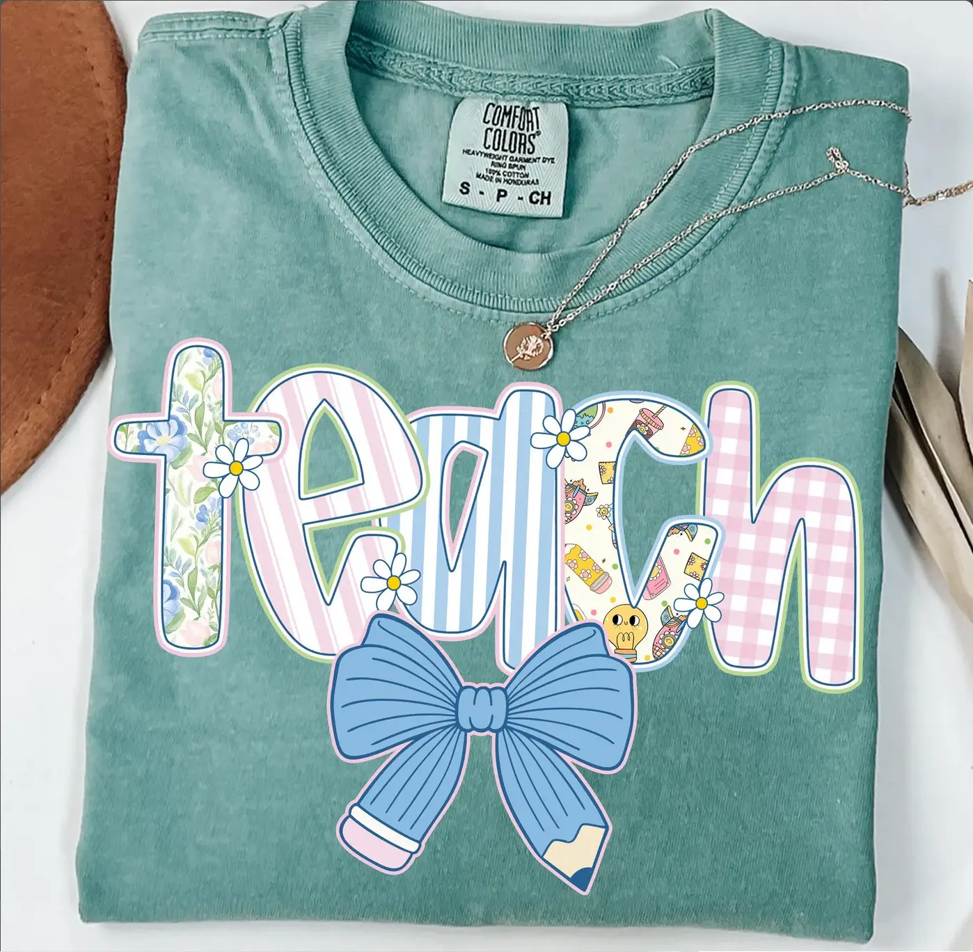 Teach Blue Bow Pencil brandedbybarta