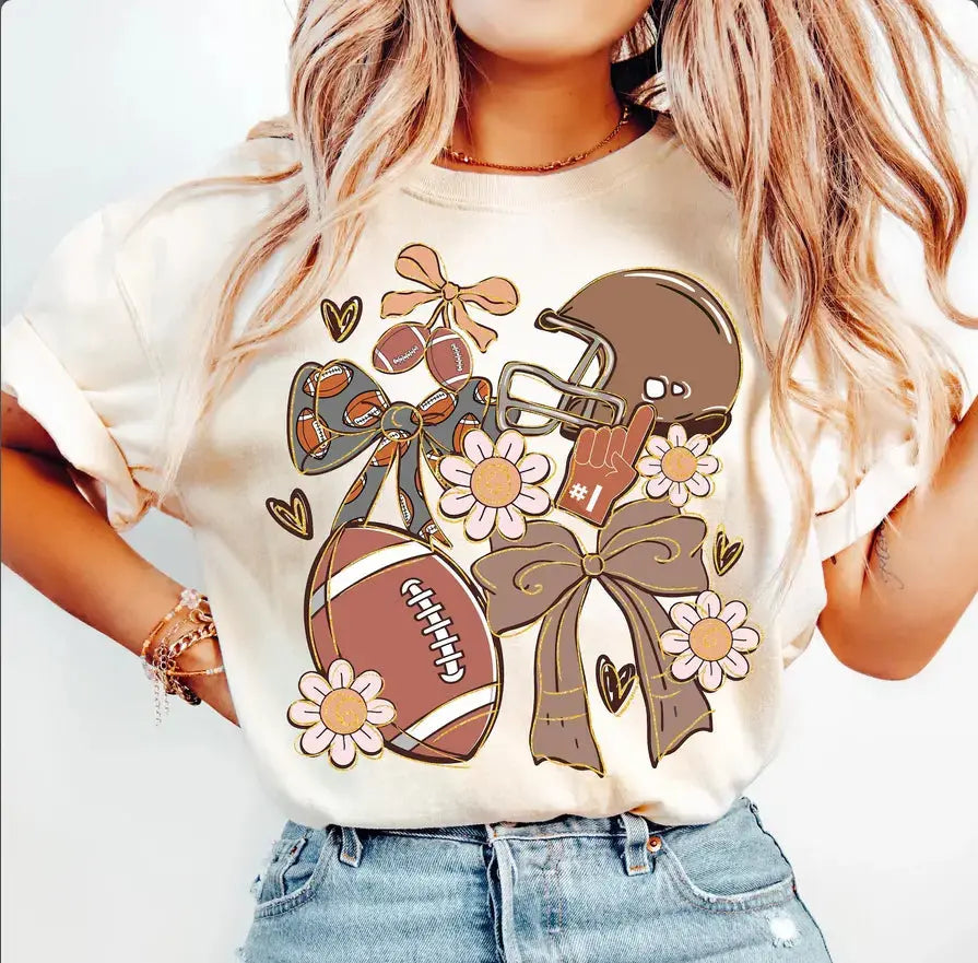 Football with Flower and Bow (Copy) brandedbybarta