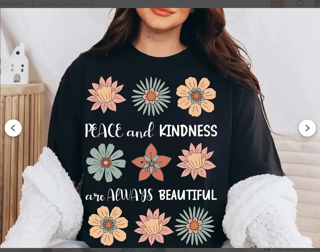 Peace and kindness flower brandedbybarta