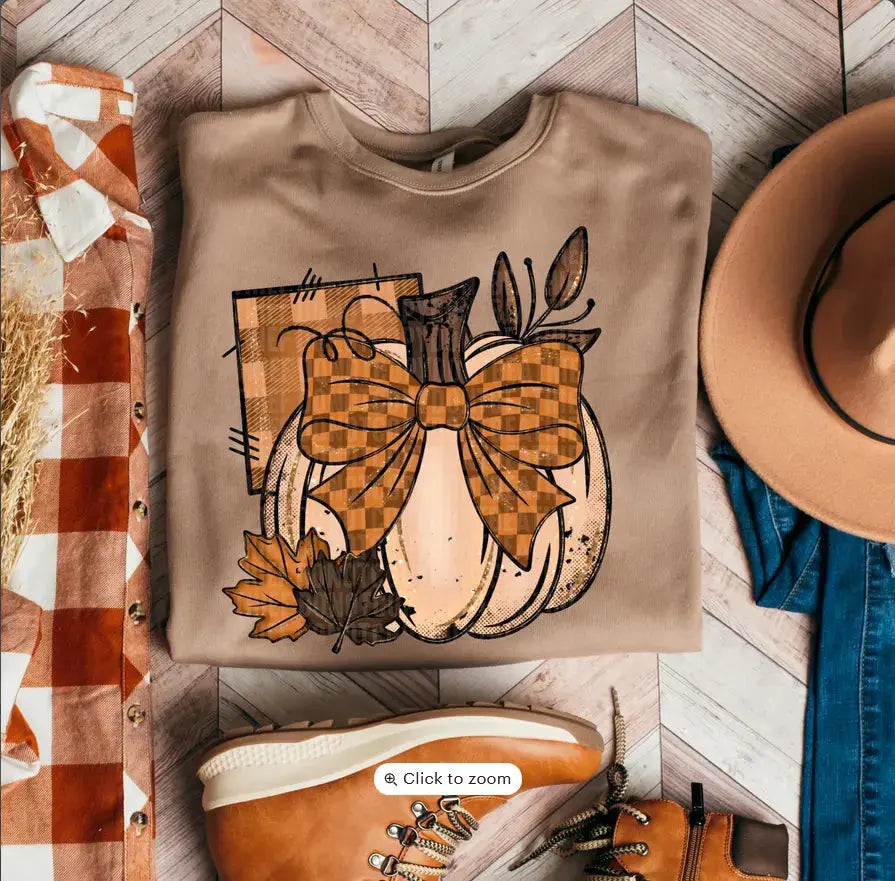 Pumpkin checkered bow brandedbybarta