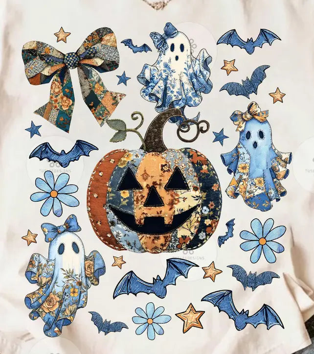 Pumpkin blue ghosts and bats brandedbybarta