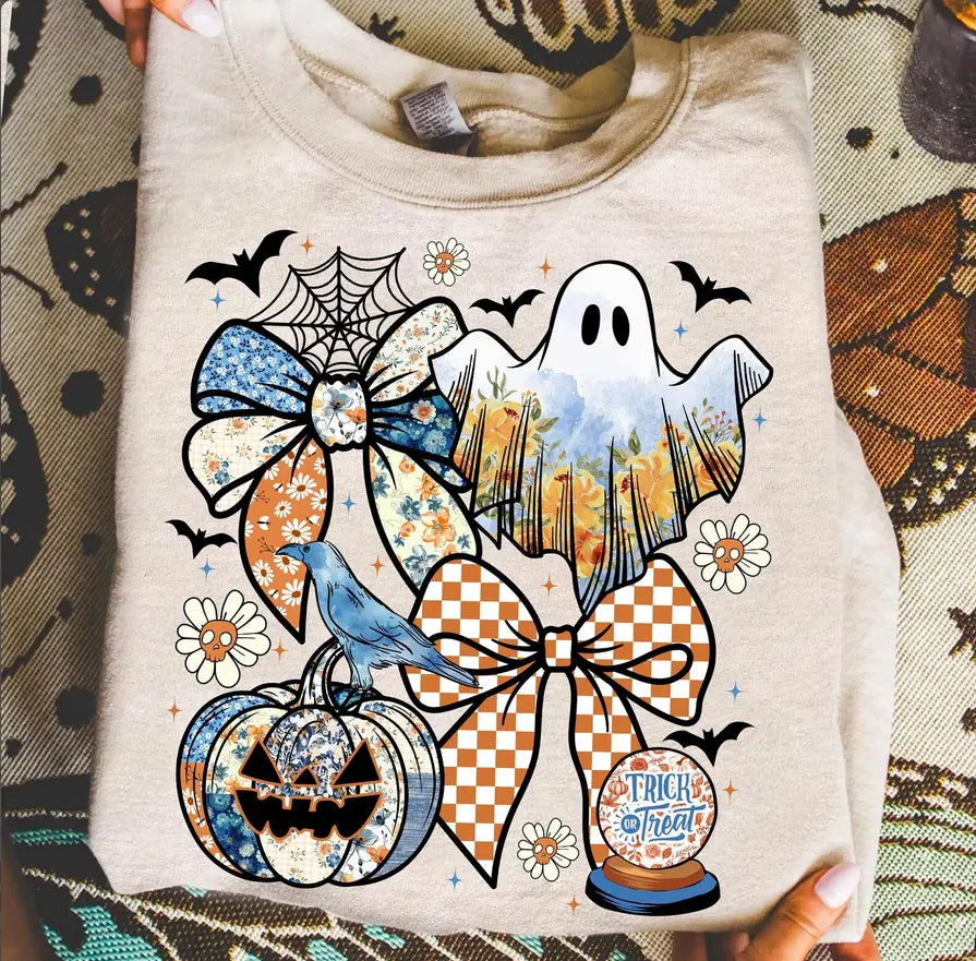 Pumpkin blue with bows brandedbybarta