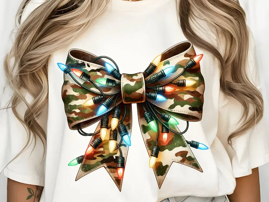 Camo Christmas bow Branded By Barta
