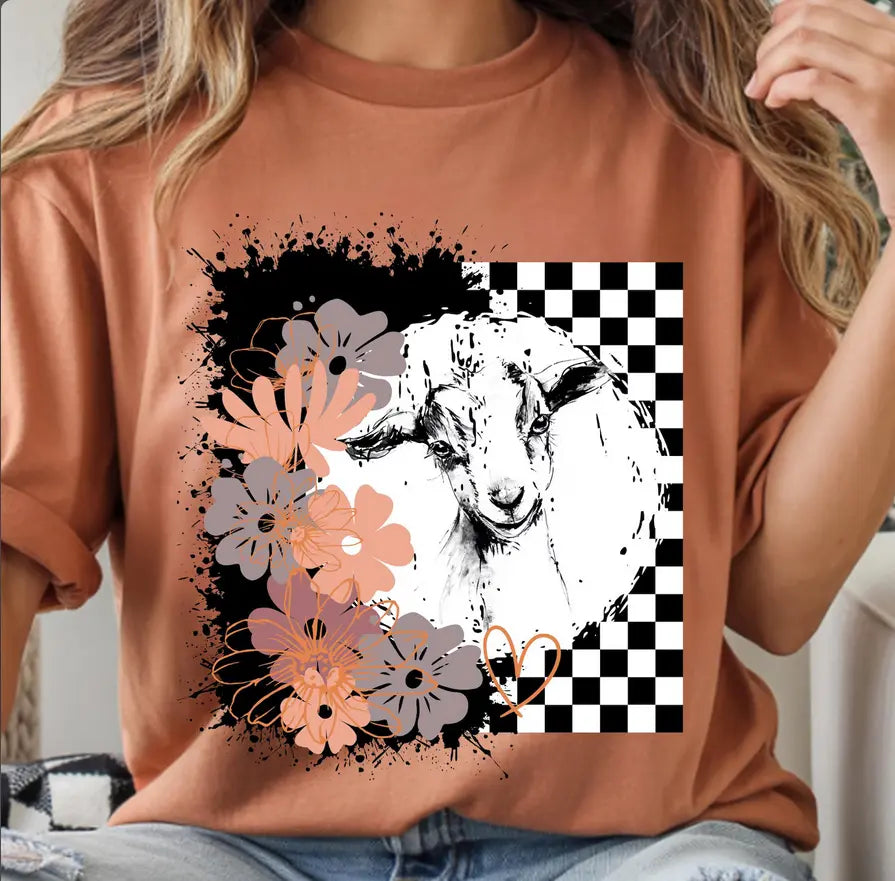 Floral checkered goat brandedbybarta