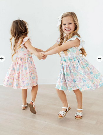 Fluttering Butterflies Flutter Sleeve Twirl Dress