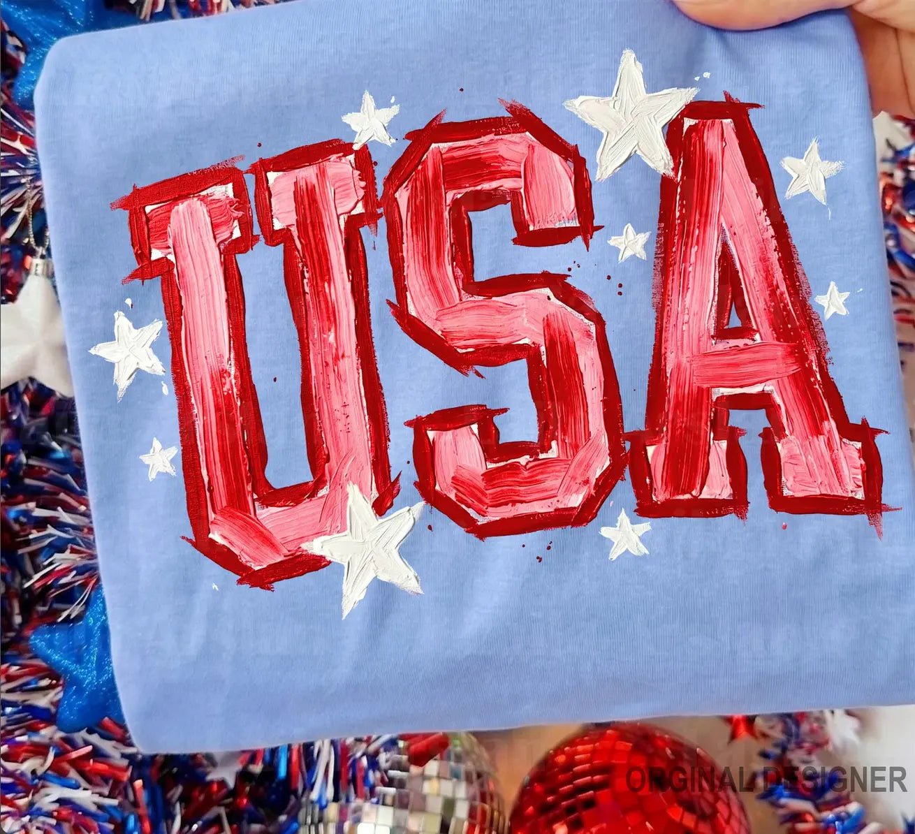 USA red brushstroke brandedbybarta